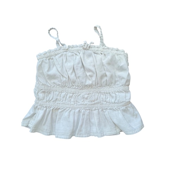 Old Navy Other - Old Navy Toddler Girls White Smocked Peplum Cami Top 5T Sleeveless Cotton‎ Blend